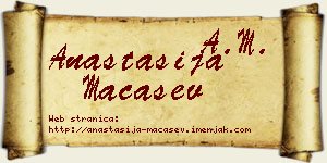 Anastasija Maćašev vizit kartica